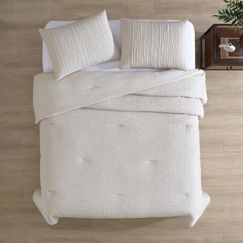 Kenneth Cole Serenity Wavy Lines Beige Comforter Set
