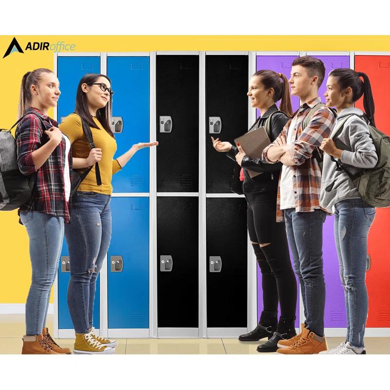 AdirOffice 12'' Wide Steel 2-Tier School and Gym Locker
