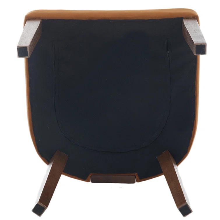 Gracie Oaks Inelda Mid Century Upholstered Dining Chairs Side Chairs Farmhouse Faux Leather Dining Chair with Wood Legs (Set of 2)