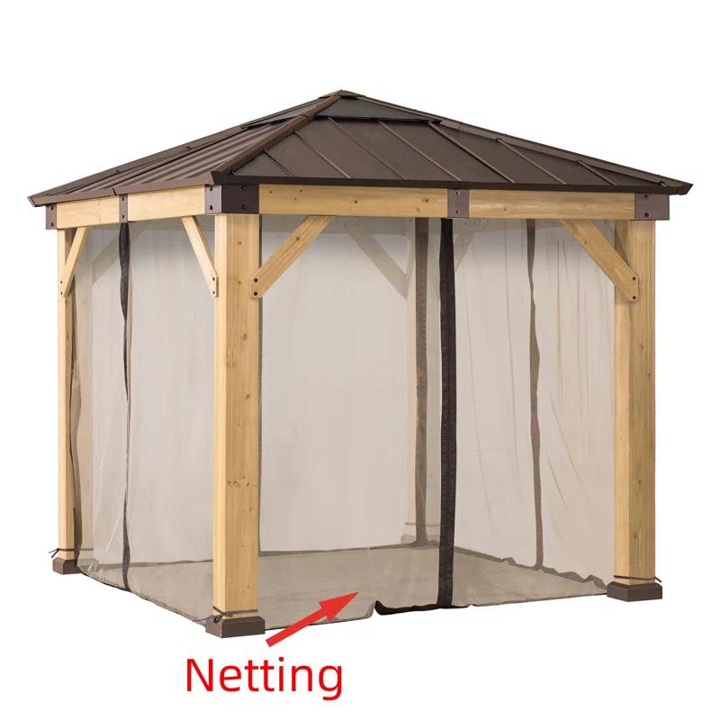 Sunjoy Universal Mosquito Netting for Wood Framed Gazebos, 4-Panel Screen Walls for Outdoor Patio with Zipper (Mosquito Net Only) & Reviews | Wayfair