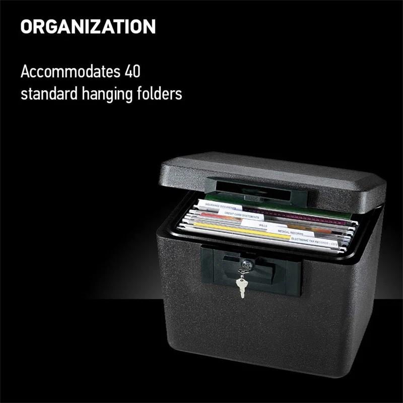 BEACHWATER POOL & SPA, LLC Fireproof Document Box With Key Lock, Safe Secures Files And Documents For Home Or Office