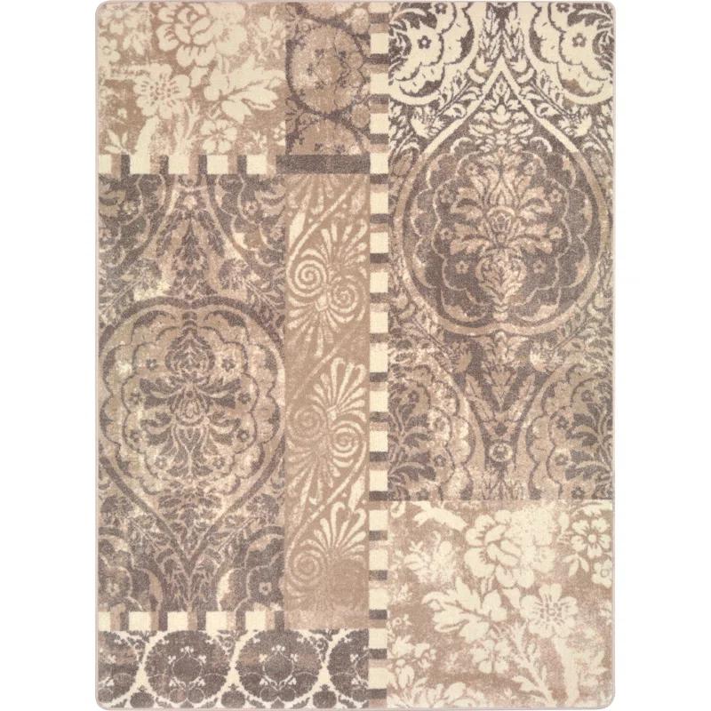 Joy Carpets First Take Royal Mosaic Damask French Cream Area Rug | Wayfair