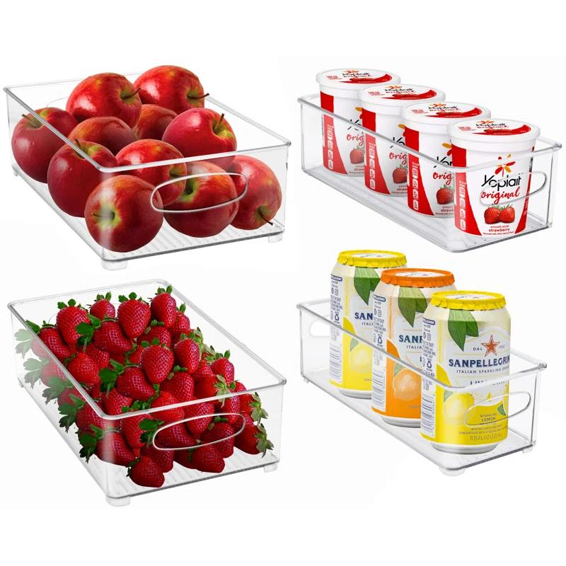 Sorbus Sorbus Clear Stackable Kitchen and Fridge Storage Bins in 4 Variety Pack