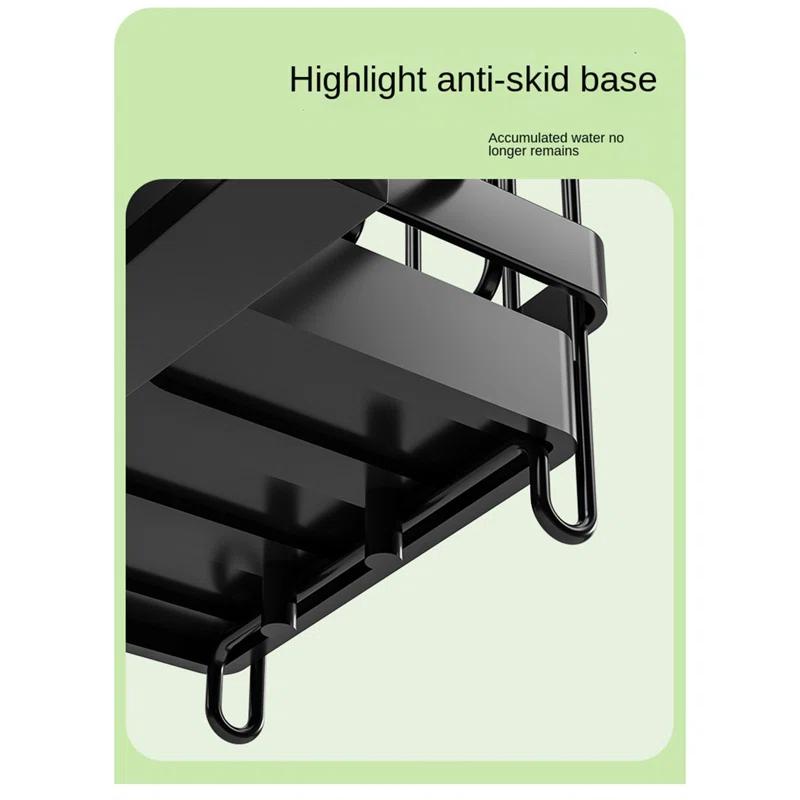 QIANXI Sponge Holder For Kitchen Sink - Self-draining Sink Caddy With Brush Holder And Dishcloth Holder, Stainless Steel Kitchen Sink Organizer For Countertop