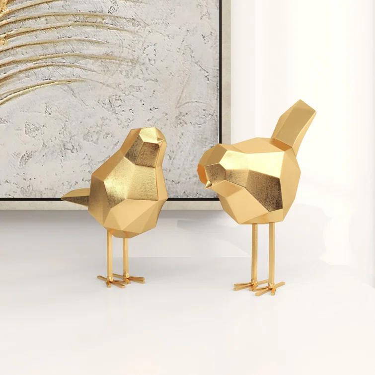 CosmoLiving by Cosmopolitan Polystone Bird Decorative Sculpture with Origami Accents