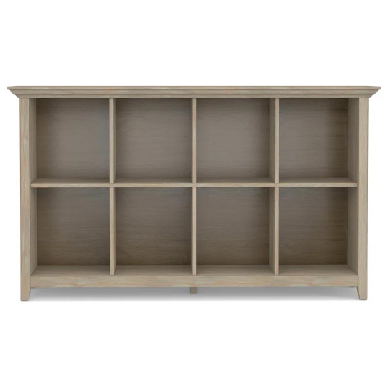 Simpli Home Amherst 57"W Solid Wood Storage Console Table with 8 Cube Storage