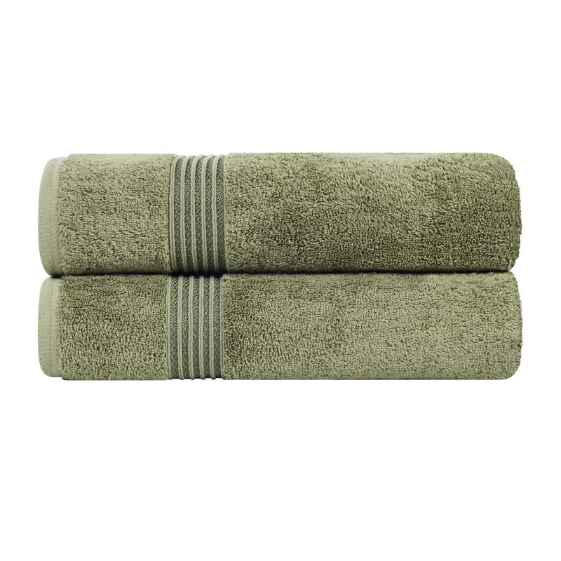 Superior Heritage Certified Egyptian Cotton Plush Absorbent Luxury Bath Towel (Set of 2)