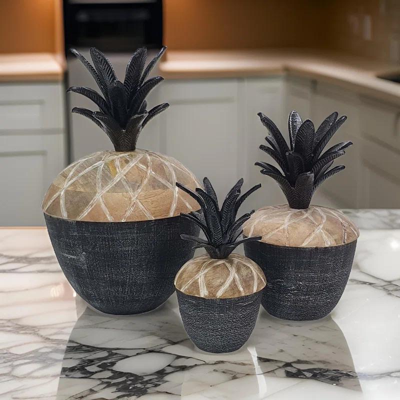 Benjara Wood Decorative Urns & Jars