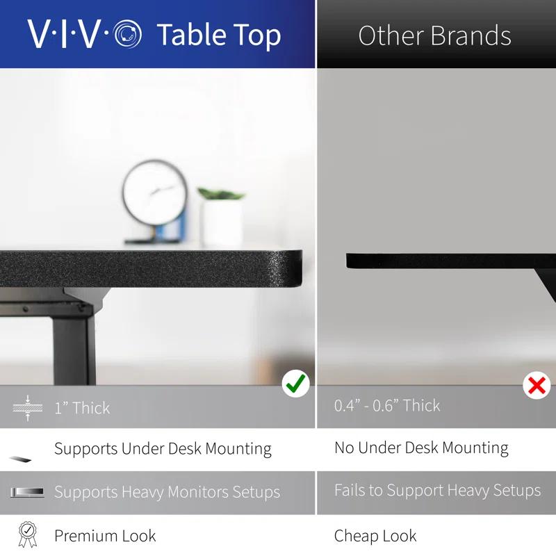 VIVO Corner Electric 71" x 24" Desk, Wing-Shaped Table Top