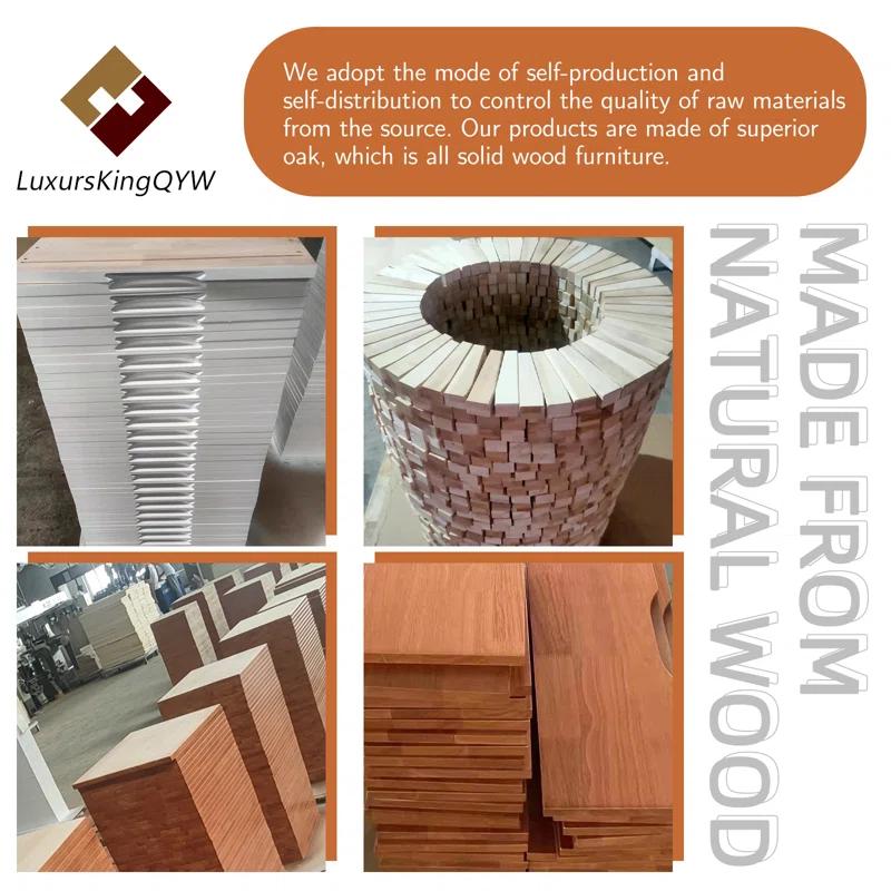 LuxursKingQYW Mid Century Modern Grooved Handle Wood Nightstands Side Table Bedroom Storage Drawer