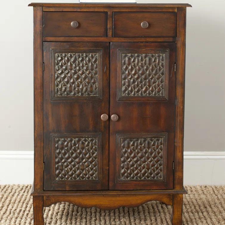 World Menagerie Evrychou Solid Wood Accent Cabinet