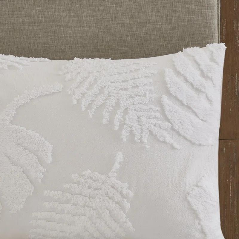 Madison Park Bahari Tufted Cotton Chenille Palm Duvet Cover Set