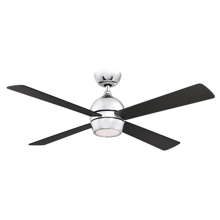 Fanimation Kwad 52 Matte Greige Ceiling Fan with Reversible Blades & LED Light Kit