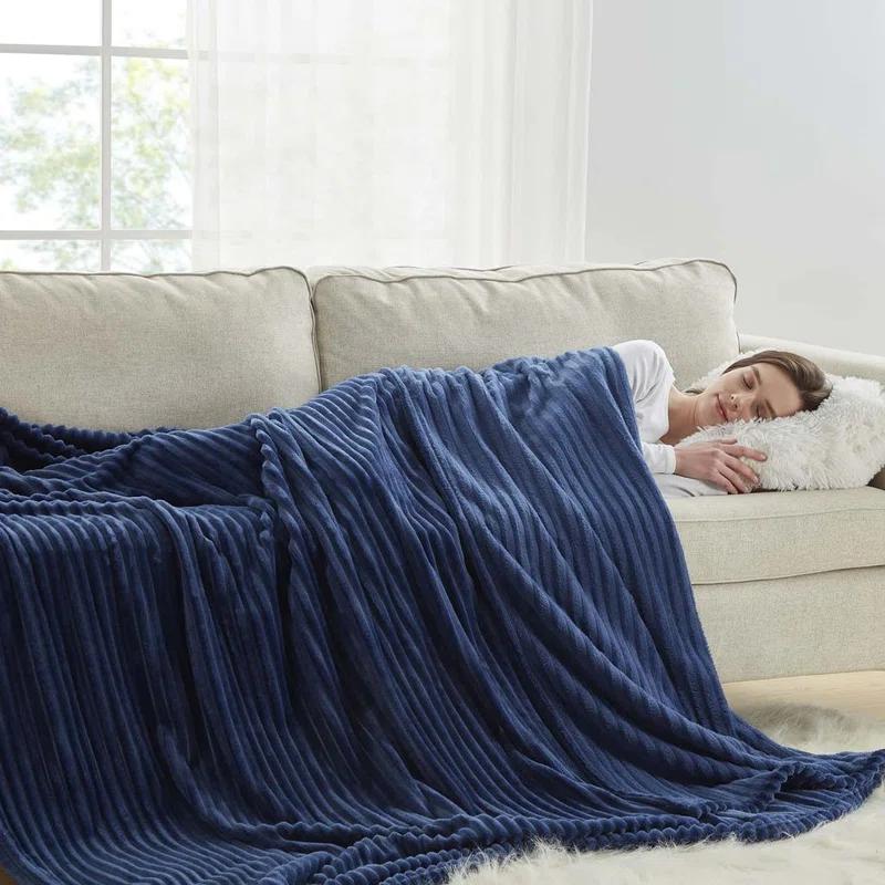 Nestl Nestl Cut Plush Cozy Throw Blanket - Fuzzy Warm Fleece Bed Blankets - Throws for Sofa, Bed, and Couch