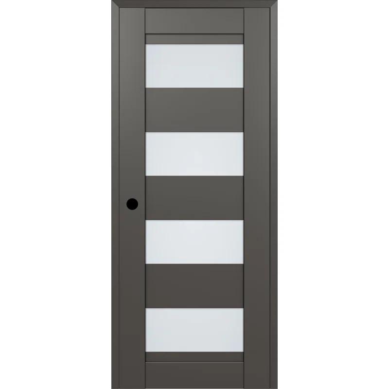 Belldinni Della DIY-FRIENDLY Manufactured Wood and Frosted Glass Single Prehung Standard Door