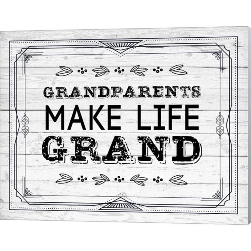 Trinx " Grandparents Make Life Grand - Painted Wood Background " by Color Me Happy