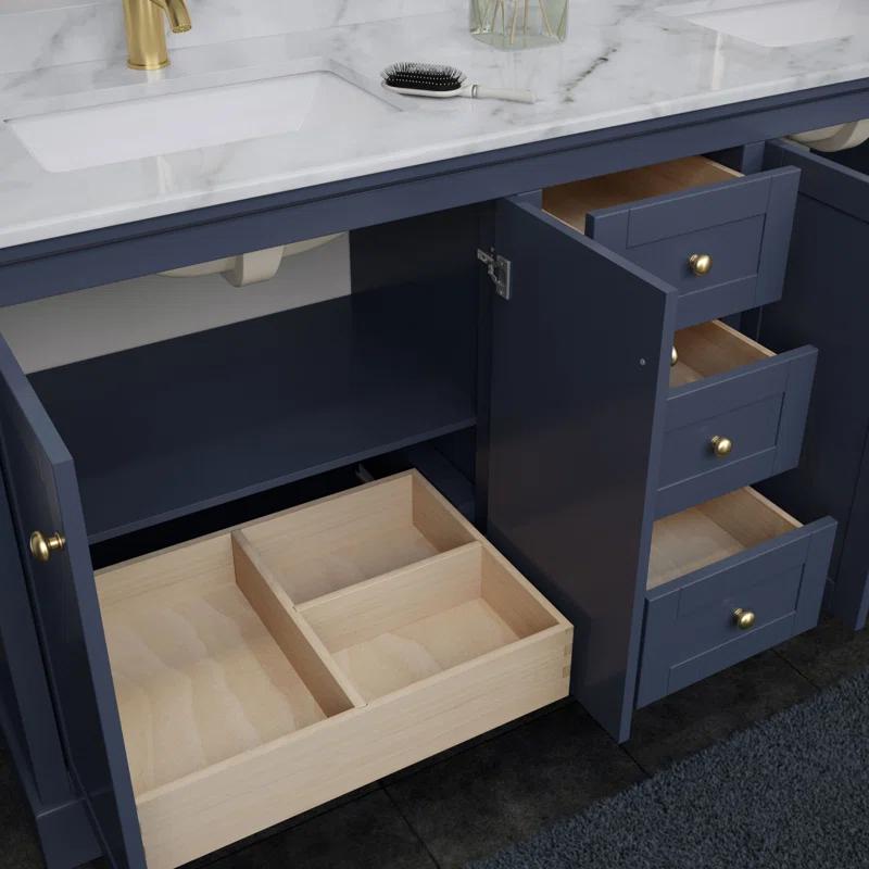 Wyndham Collection Avery 72'' Double Bathroom Vanity with Stone Top with Mirror