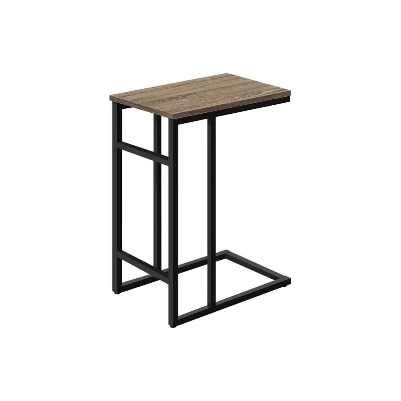 Accent Table C-shaped, End, Side, Snack, Living Room, Bedroom, Metal, Laminate, Contemporary
