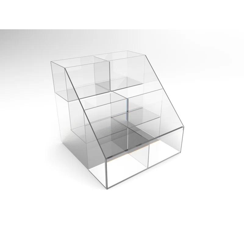 Clear Acrylic 3-Tier 6 Bin Display Rack