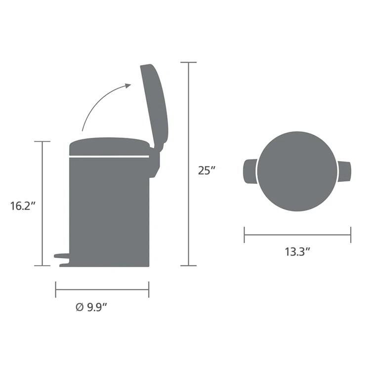 Brabantia Newicon Step On Trash Can, 3.2 Gallon (12 Liter)