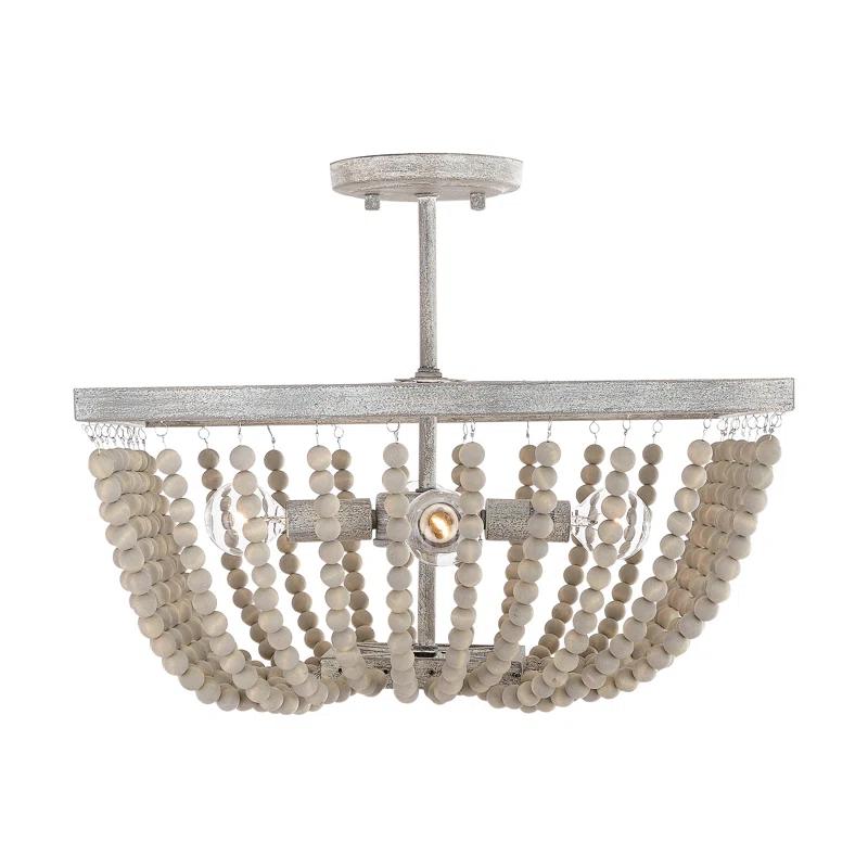 Bungalow Rose Arlott Wood Semi Flush Mount