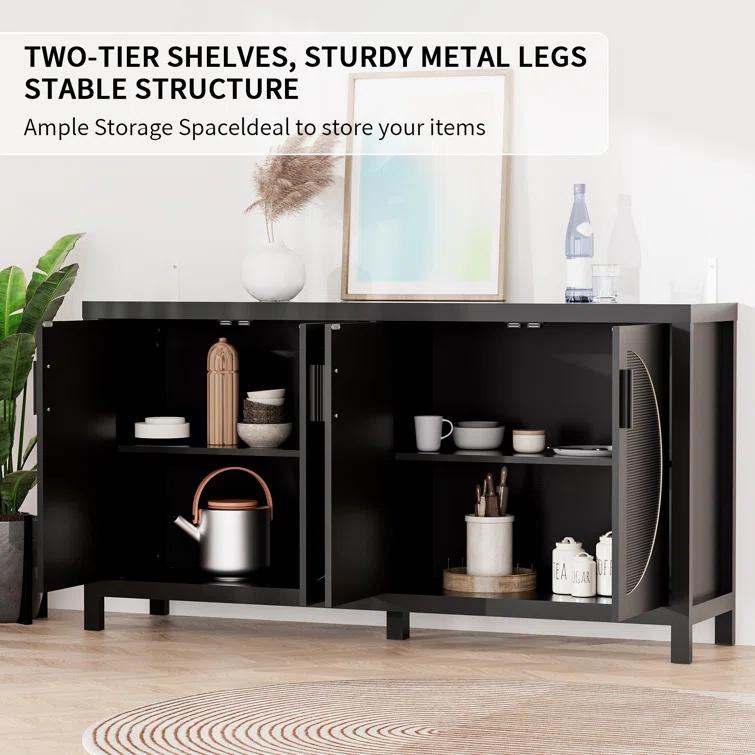 Bay Isle Home™ Buffet Sideboard Cabinets With Storage And Rattan Door
