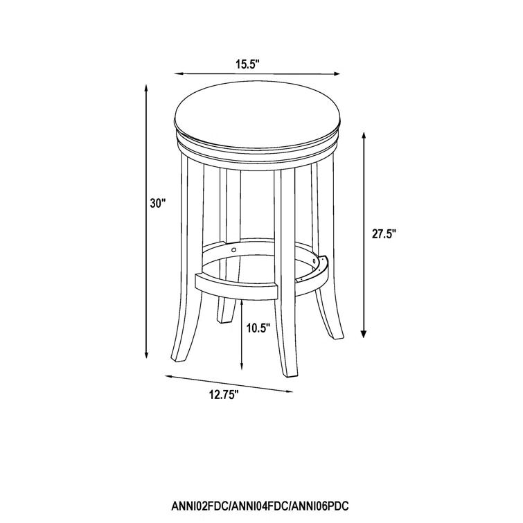 Alaterre Natick Solid Rubber Wood Counter And Bar Stool