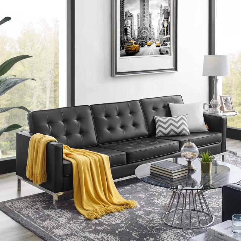 Modway Loft Tufted Vegan Leather Sofa by Modway