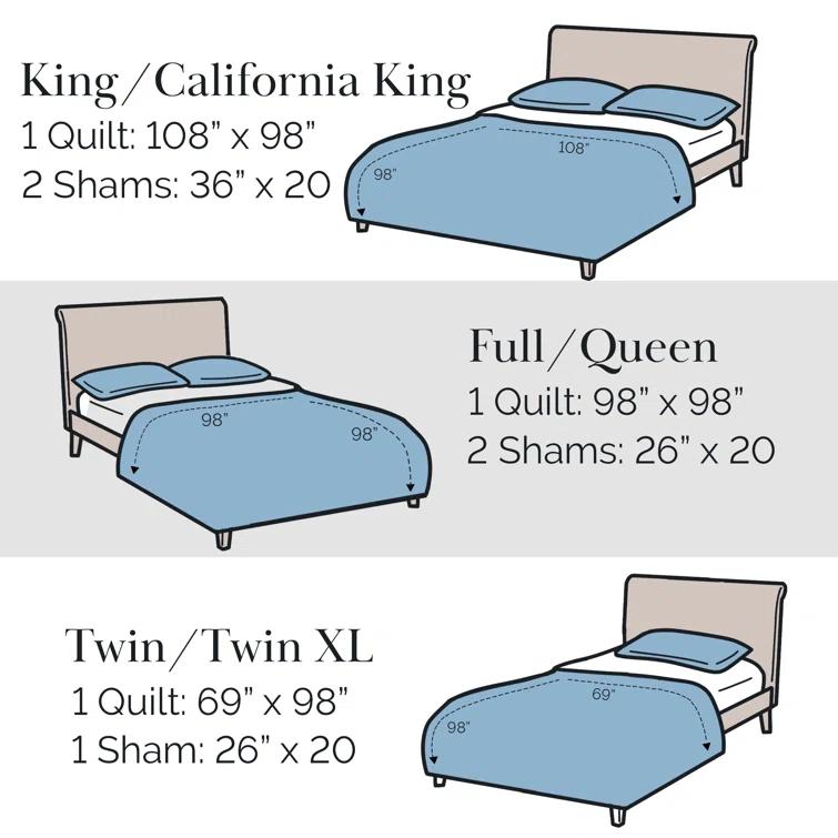 SouthShore Fine Linens Pure Melody Oversized Light-weight Paisley Quilt Set with matching shams