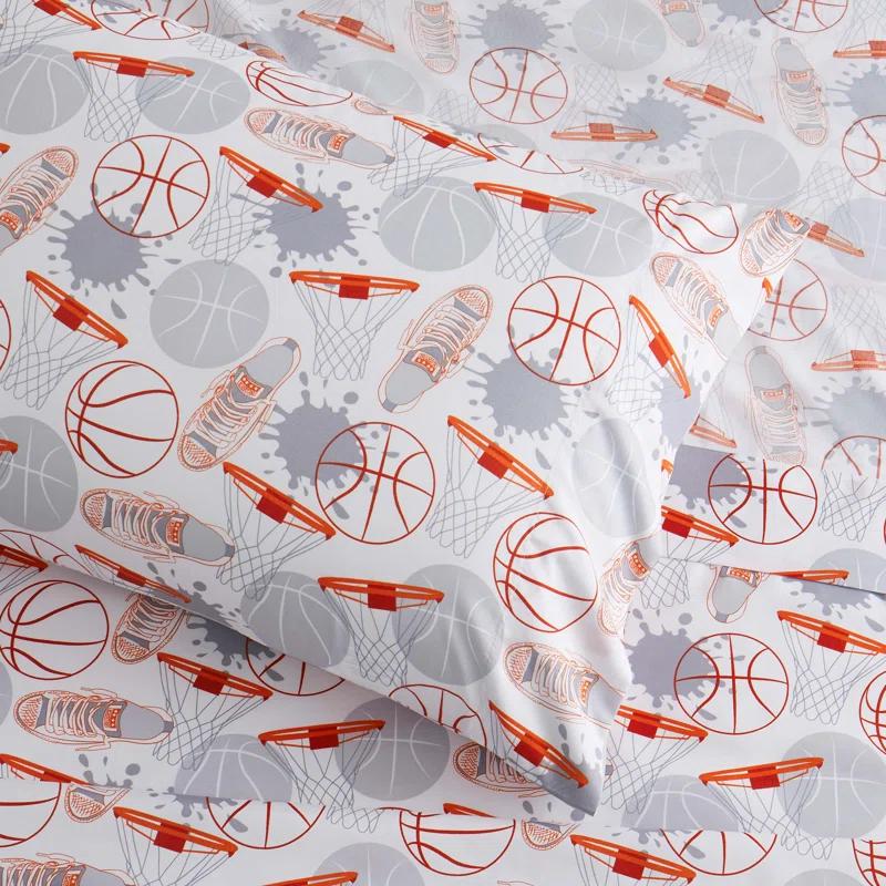 Sweet Home Collection Basketball Bed Sheet Set