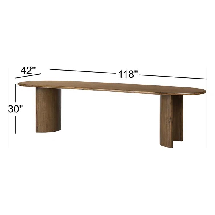 Gilda Oval Dining Table - Brown / 118"W