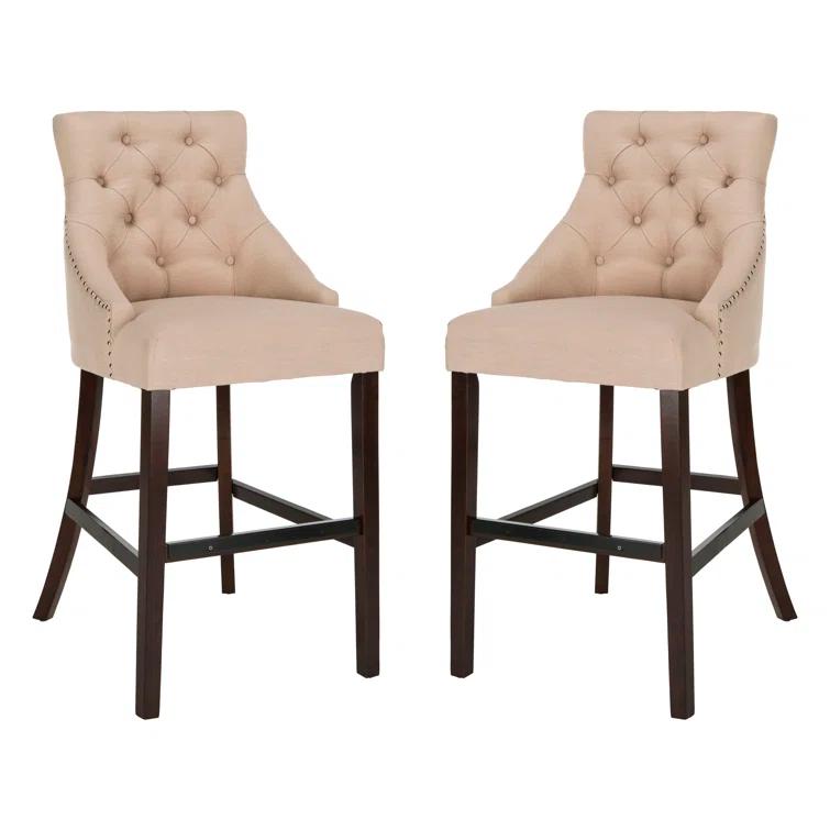 Safavieh Eleni Tufted Wing Back Bar Stool | Wayfair