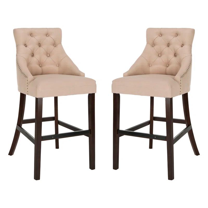 Safavieh Eleni Tufted Wing Back Bar Stool | Wayfair