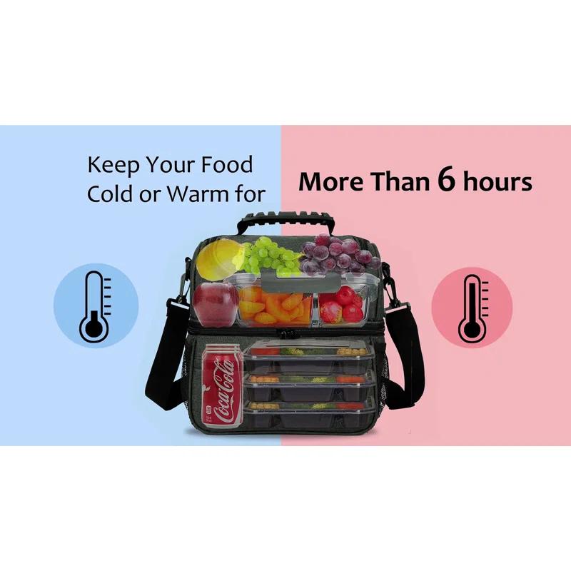 Tirrinia Tirrinia 13L/20 Cans Lunch Bag, Insulated Leakproof Reusable Meal Prep Bento Box Cooler Tote
