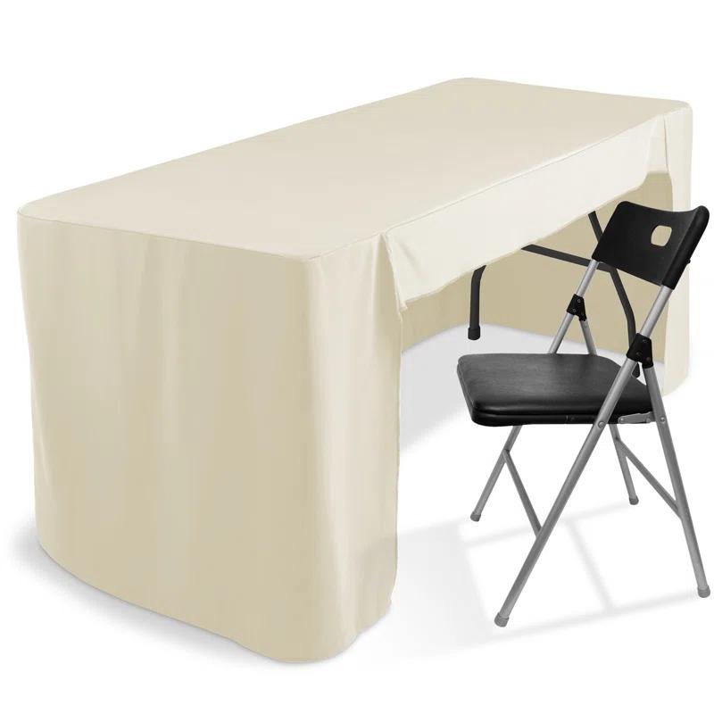 Lann's Linens 6'' Fitted Tablecloth With Open Back - Trade Show Table Cover
