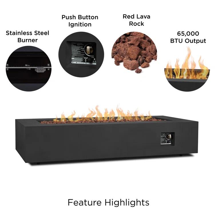 AEGEAN Propane / Natural Gas Outdoor Fire Pit Table