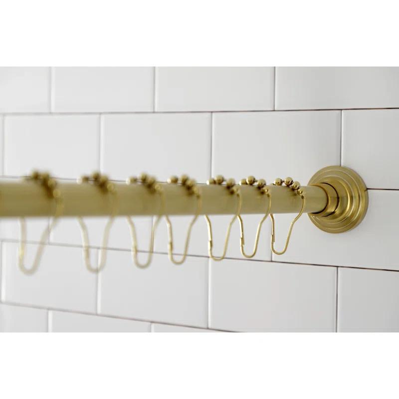 Kingston Brass Kingston Brass Edenscape 60-Inch to 72-Inch Adjustable Shower Curtain Rod with Rings Combo
