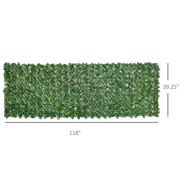 Outsunny 3 ft. H x 10 ft. W Artificial Faux Hedge Leaf Ivy Vine Mesh Privacy Screen