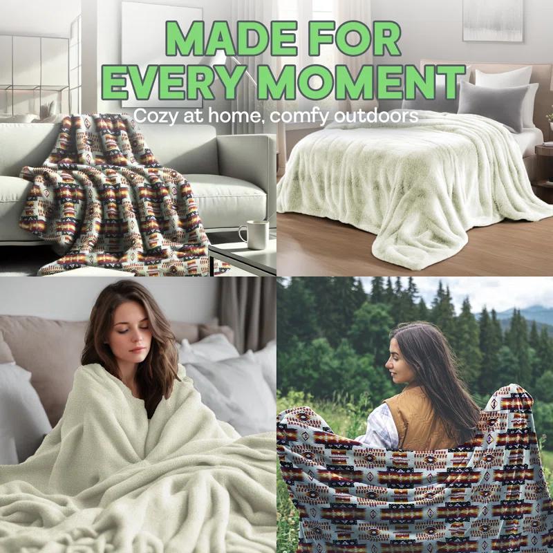 WW Sheets Luxuriously Cozy, Super Warm & Soft Aztec Bed Blanket, Southwestern Style Throw Blanket