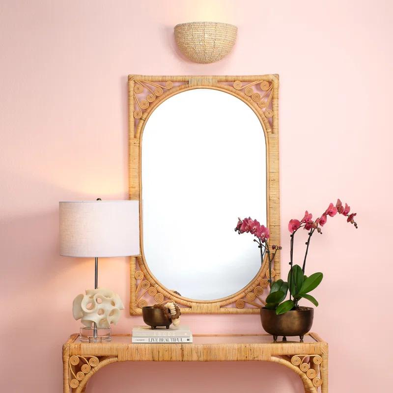 Primrose Rattan Flat Wall Mirror