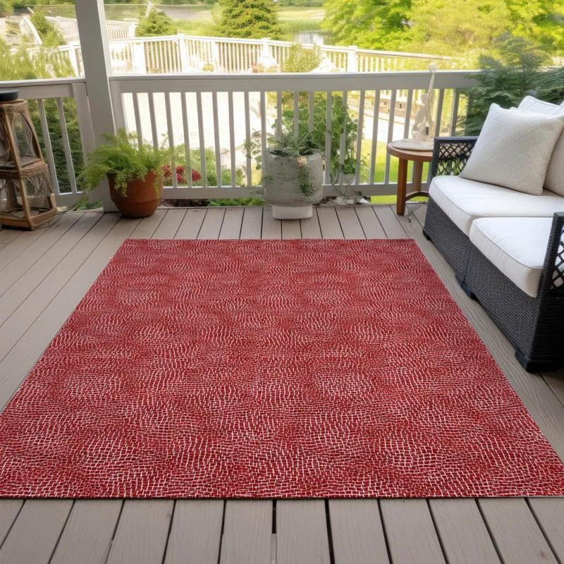 Machine Washable Indoor/Outdoor Chayden ACN1057 Red Rug