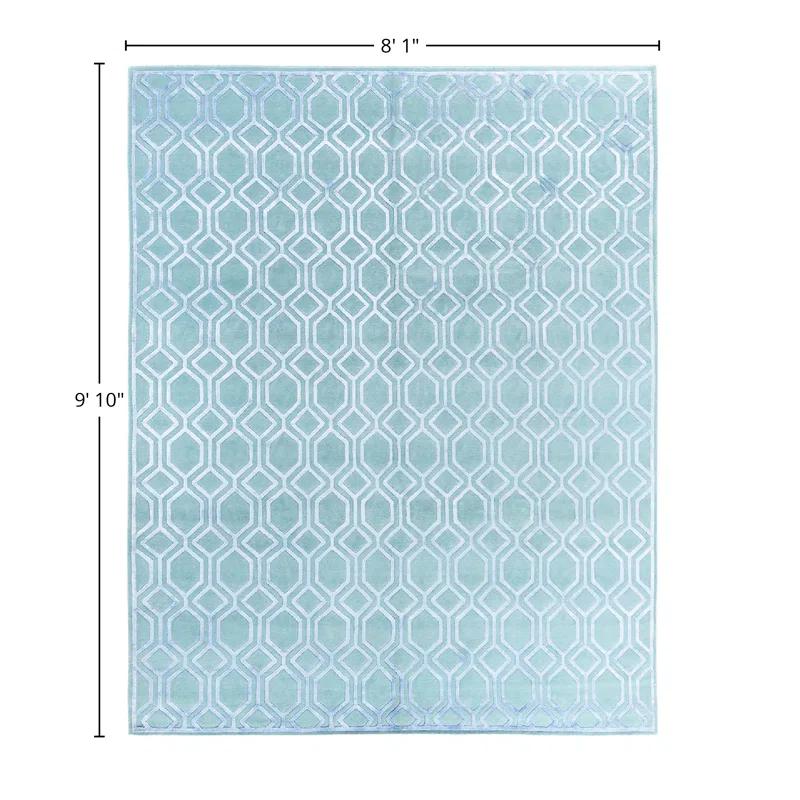 Solo Rugs One-of-a-Kind Rectangle 8'1" X 9'10" Area Rug Green/Blue