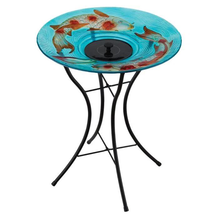 Regal Art & Gift 18" Solar Fountain/Birdbath with Stand - Koi
