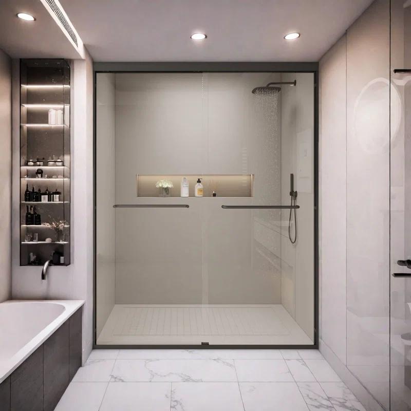 EASTANA Semi-frameless bypass bathroom sliding door AADSH6269LL