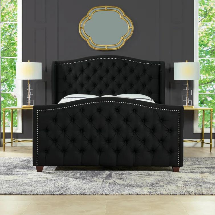 Coleman Upholstered Wingback Bed