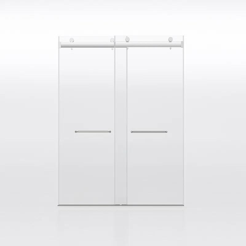 PET STOP LLC F5YDNC1F0736Q 60" Width x 76"Height Shower Doors with 3/8"(10mm) Clear Tempered Glass