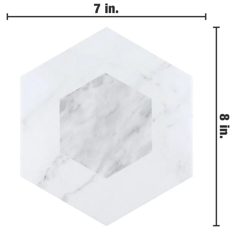 Merola Tile Classico Bardiglio Hex 7" x 8" Porcelain Patterned Wall & Floor Tile