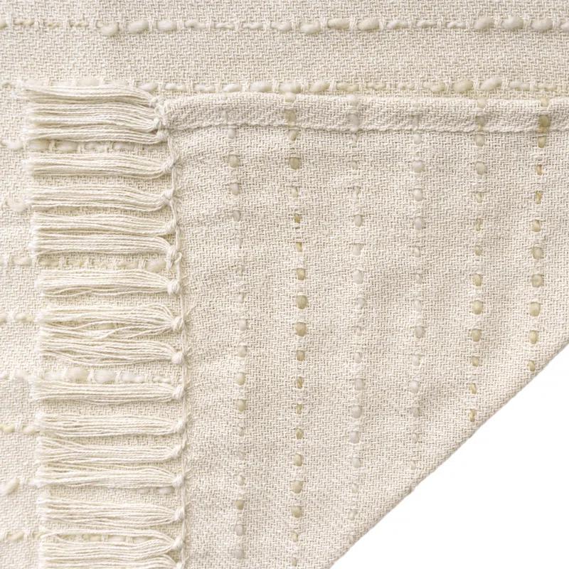 Rajani Home Deep Ombre Striped Handmade Woven Throw Blanket with Fringe