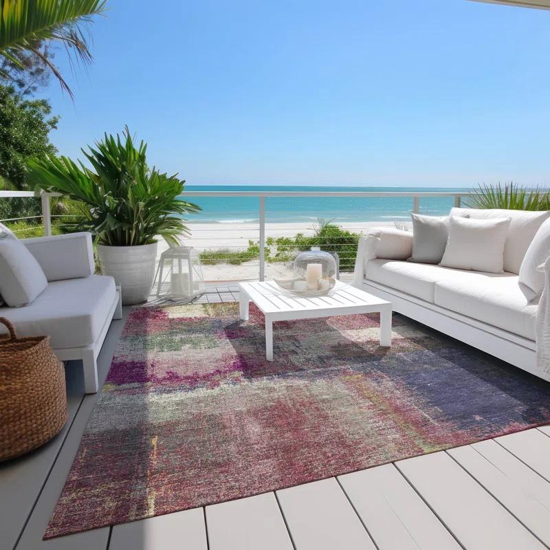 Machine Washable Indoor/Outdoor Chantille ACN1354 Blush Rug