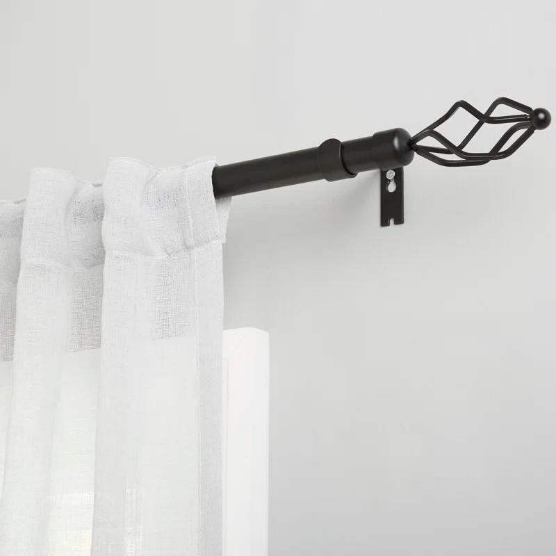 Amalgamated Textiles Exclusive Home Lancelot 1" Window Curtain Rod and Finial Set, Adjustable